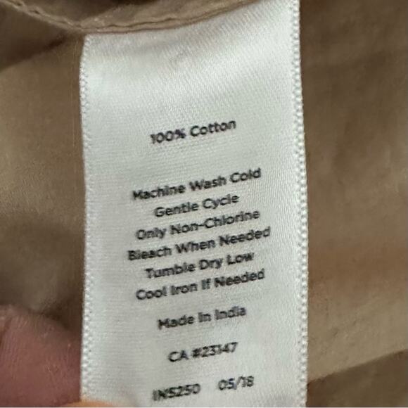 Talbots Popover Long Sleeve Blouse Tan Womens Small Neutral Minimalist Office - Picture 8 of 8